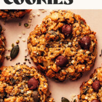 Overhead shot of vegan gluten-free quinoa breakfast cookies